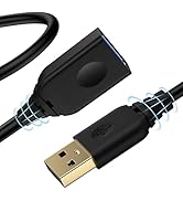 USB Extension Cable 6ft, USB 2.0 Extender Cord Type A Male to Female High Speed Data Transfer &amp; C...