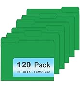 File Folder, HERKKA 120 Pack 1/3 Cut Tab File Folders, File Folders Great for Organizing and Fili...