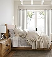 PleatedDrapes Linen Curtains 90 Inches Long 2 Panels Set, Light Filtering Luxury Curtains for Liv...