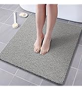 SONGZIMING Textured Shower Bathtub Mat, 24 x 24 Inch, Non Slip Bathtub Mat with Drain, Quick Dryi...