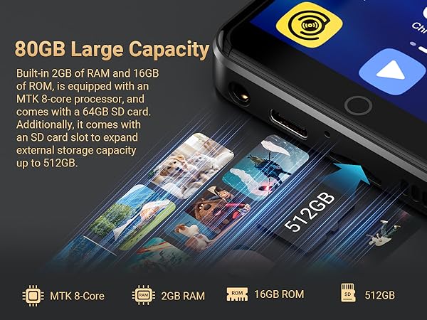 MP3 Player with Bluetooth and WiFi