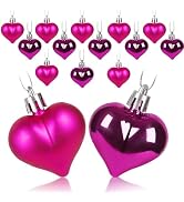 Liitrton 15 PCS Heart Shaped Decorations for Christmas Tree Party Decor Valentine's Day Hanging O...