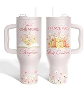 34HD Reading Tumbler 40oz with Handle and Straw, Gift for Bookworm Friends | Triple-wall Vacuum I...