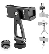 Mechrig Metal Phone Tripod Mount with Cold Shoes &amp; 1/4" Thread, 180° Tilt &amp; 360° Rotation Tripod ...