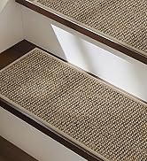 BEQHAUSE Stair Treads for Wooden Steps 28inX9in, Carpet Stair Treads Non Slip Indoor, Machine Was...