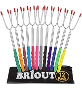 Briout Marshmallow Roasting Sticks 12 Colors Extra Long 45'' Stainless Telescoping Hot Dog Smores...