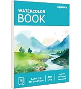 Hapikalor 8.5"x11" Watercolor Paper Pad, 1-Pack, 140lb/300gsm Artist Painting Drawing Paper Book,...