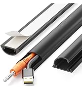 Delamu Adhesive Cord Hider Wall Kit Wire Cover, 42.5in Multiple Function Cable Cover for Outdoor ...