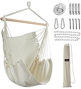 Chulim Hammock Chair Hanging Swing - Cotton Weave Canvas with Hardware Kits, Max 330Lbs, XL Hangi...