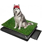 Dog Grass Pad with Tray,30 x 20 Inch Grass Pee Pads for Dogs,Reusable Artificial Turf Puppy Potty...