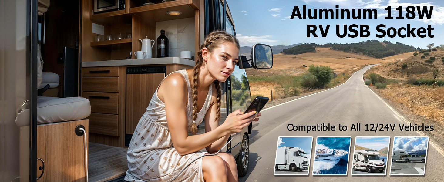 Aluminum 118w RV Outlet