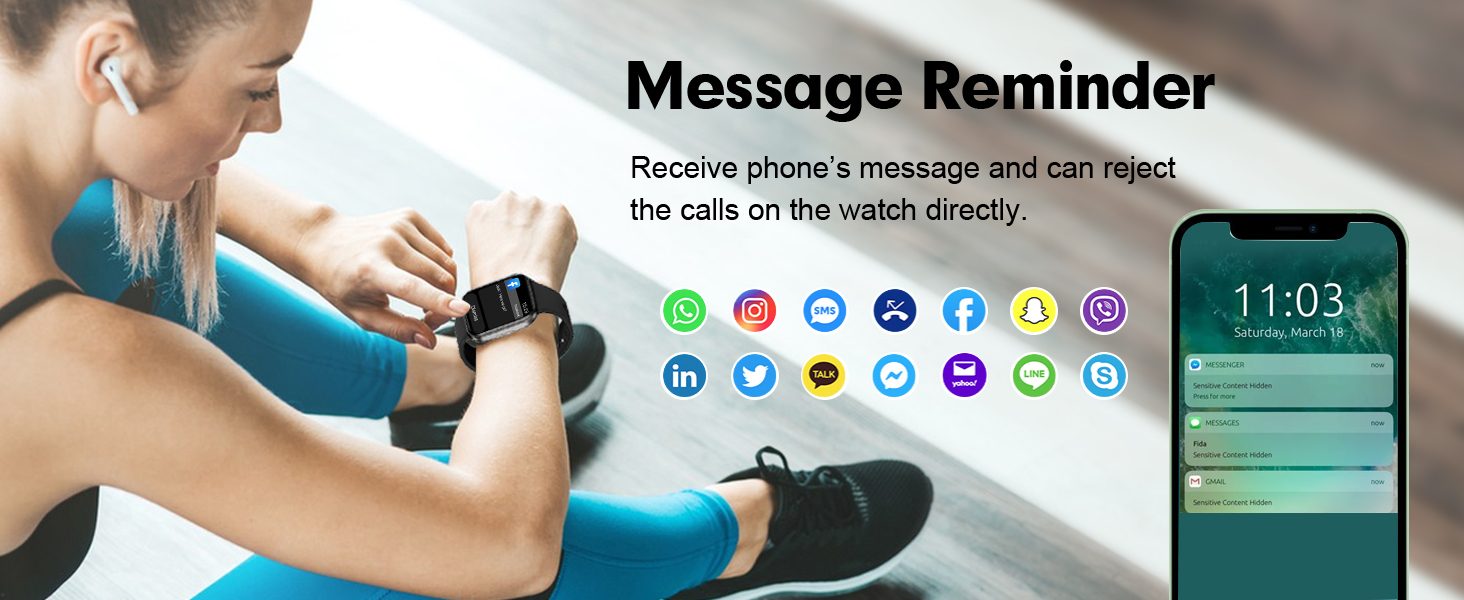 message reminder text notification SMS reject call 