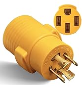 MECMO NEMA L14-30P to 14-50R RV Generator Adapter, 30 Amp to 50 Amp Twist Locking Generator 4 Pro...