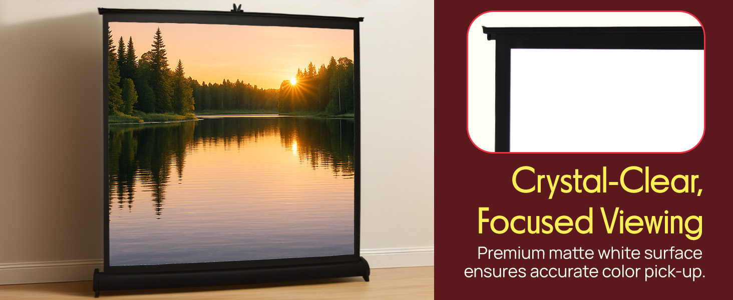 Portable Projector Screen Portable Floor Standing Fold-Out Roll-Up Tripod Manual, Mobile