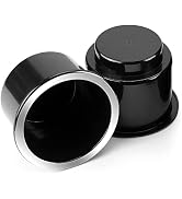 JoyTutus Cup Holder Insert 2pcs for RV Boat Car Couch Golf Cart, Elegant Chrome, Large Plastic Un...