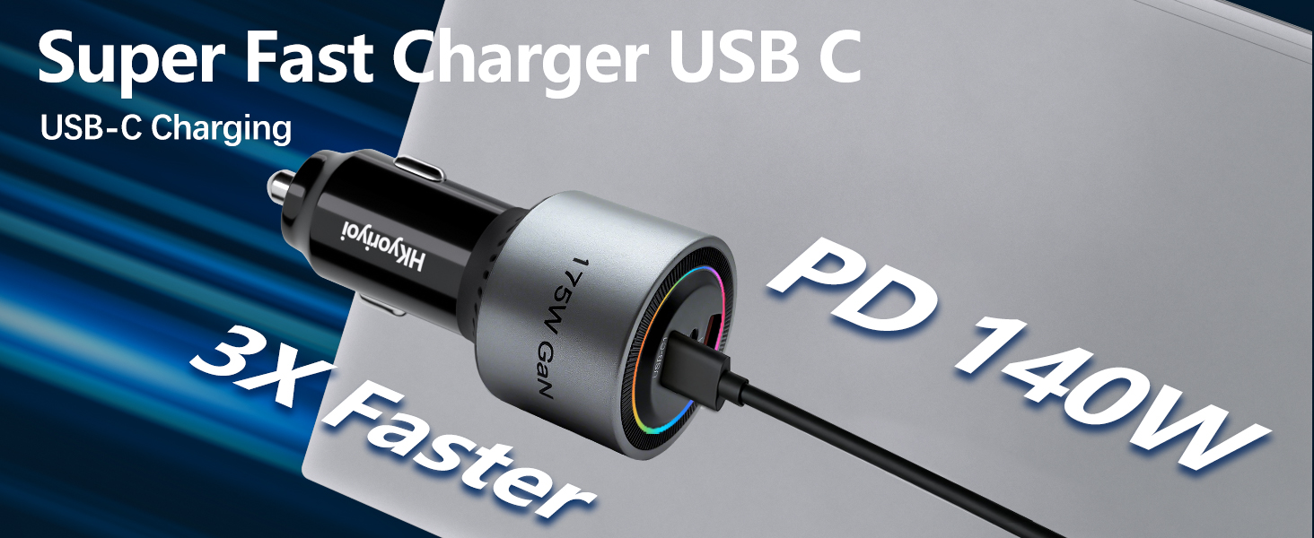 super fast charger USB C car laptop charger