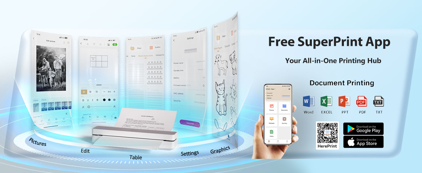 PRT Inkless Portable Printer for Travel