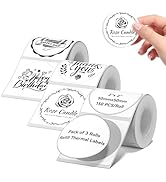 3 Rolls Round White Labels for NIIMBOT B1 B21 B3S K3 Label Maker, 2'' x 2'' (50x50mm) Printer Lab...
