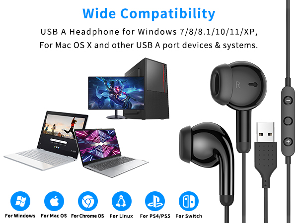 Laptop Headphones for HP Dell Surface PS5 Switch