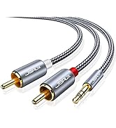 JSAUX RCA to 3.5mm Cable 6.6ft, Aux to RCA Headphone Male to Male Jack Adapter Nylon Braided 1/8 ...
