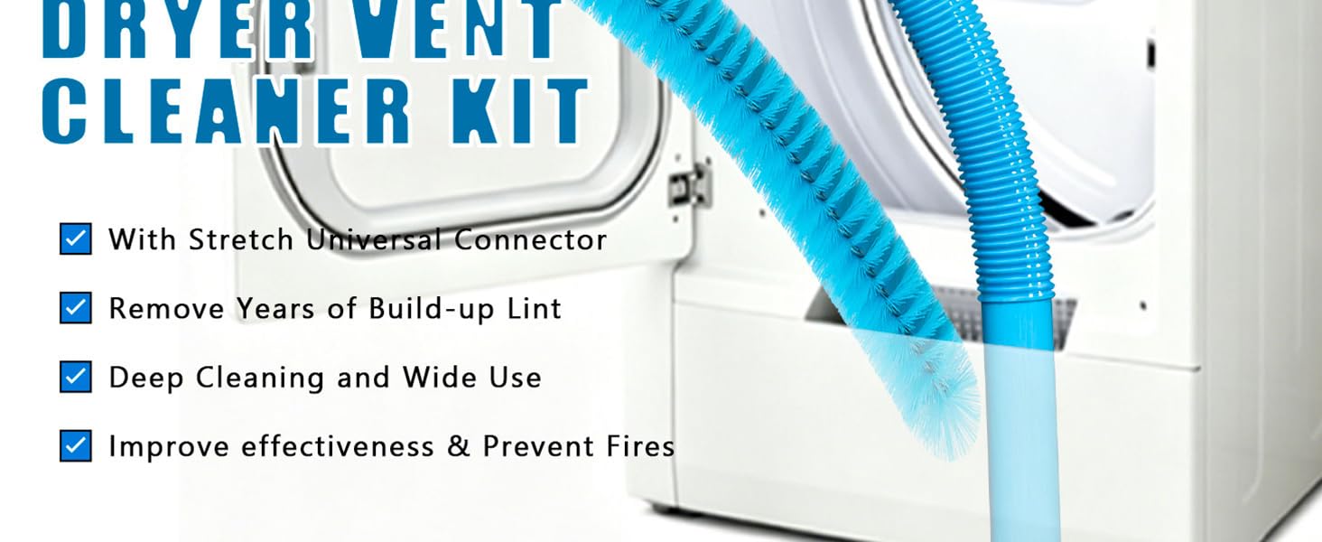Dryer Vent Cleaner Kit With Dryer Vacuum Hose Attachment