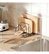 PAVSTINE Cutting Board Holder, Chopping Boards Organizer Holder Kitchen Countertop Pot Pan Lids R...