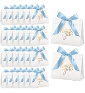 CINSOEN 24 PCS Small Thank You Gift Bags, 4.7x4.1x2.5 Inches Mini Baby Shower Favors White Party ...