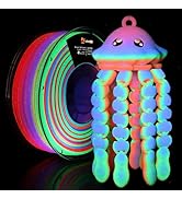 LOVOON 3D Printer Filament Luminous Glow Rainbow PLA,Magic irradiative 3D PLA Filament 1.75mm, fo...