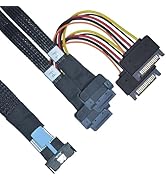 LetLinkSo PCIe 5.0 MCIO x8 to 2 EDSFF E1 E3 Cable for E1.S E1.L E3.S E3.L SSD with 15P Power, 2.1...