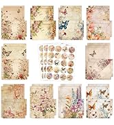 Stationery Paper Envelopes Set 160 Pcs - 50 Lined Writing Paper, 50 Envelopes, 60 Dot Stickers, V...