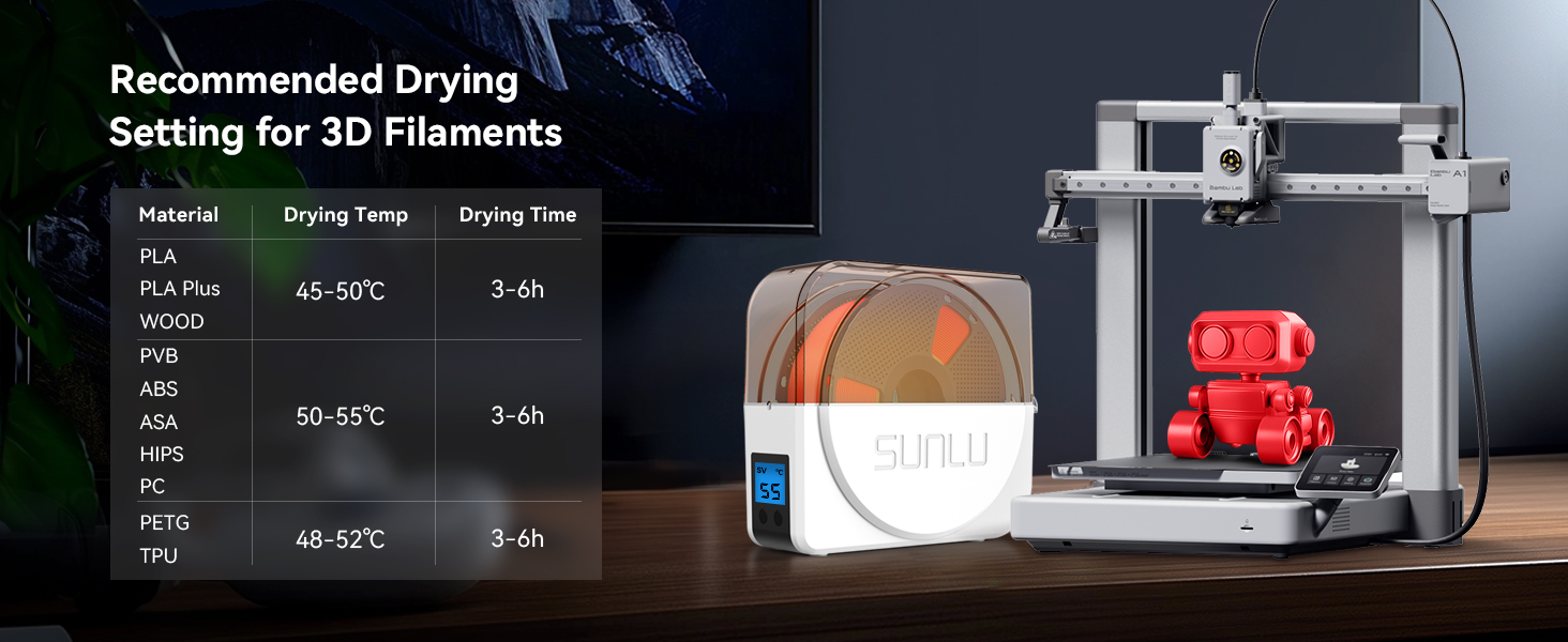 sunlu official filament dryer s1 plus 3d printer filament dryer