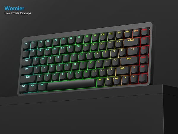 Low Profile Keycap, Shine Through Keycaps, Custom Keyboard Keycaps 75 Percent Black keycaps