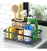 HOKEMOM Large Family-Sized Sponge Holder for Kitchen Sink with Brush Holder - Drain-Free Non-Slip...