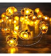 BOHON Pumpkin String Lights 10ft 40 LEDs Halloween Lights Battery Powered with Remote & Timer Dec...