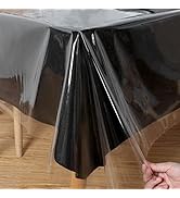 Obstal Clear Plastic Tablecloth 54 x 78 Inch, 100% Waterproof Oil-Proof Spill-Proof Vinyl PVC Tab...