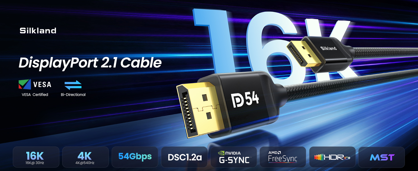 silkland displayport cable 2.1 cable
