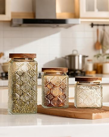 Square Vintage Glass Jar