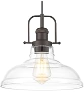 FEMILA Pendant Lights for Kitchen Island, 11" Farmhouse Hanging Light Fixture with Adjustable Hei...