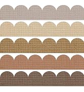 AnyDesign 69Ft Neutral Burlap Style Bulletin Board Borders Boho Color Paper Decor Borders Colorfu...