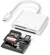 USB C SD Card Reader for iPhone 17/16/15/iPad/Mac, 3 in 1 Memory Card Reader with Compact Flash/C...