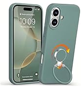 XYZ Silicone Case for iPhone 17, [2-Way Ring Stand] [Soft Anti-Scratch Microfiber Lining] Shockpr...