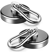 FINDMAG Magnetic Hooks 140LBS Heavy Duty Magnet with Carabiner Hook, Strong Magnetic Hooks for Ha...