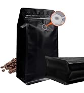 Songio packing Coffee Bags with Valve(8oz/ 0.5lb, 50PCS), High Barrier Aluminumed Foil Flat Botto...