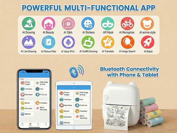 Bluetooth Pocket Printer for iOS &amp;amp; Android A safe and worry-free mini printer sticker