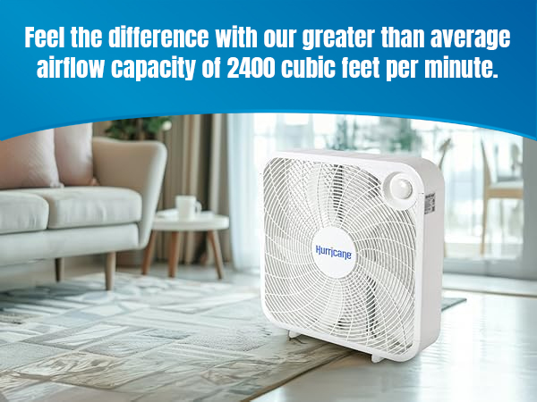 Hurricane 20 Inch Classic Series Floor Box Fan with 3 Efficient Speed Settings