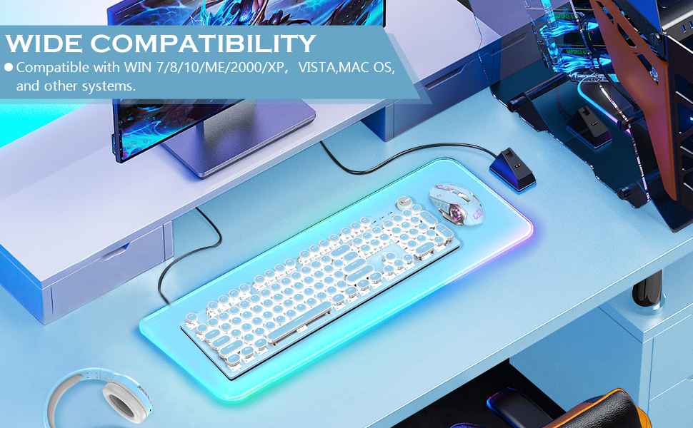 104-Key Mechanical Gaming Keyboard Blue Switch customizable 10 Illuminated Backlight Modes