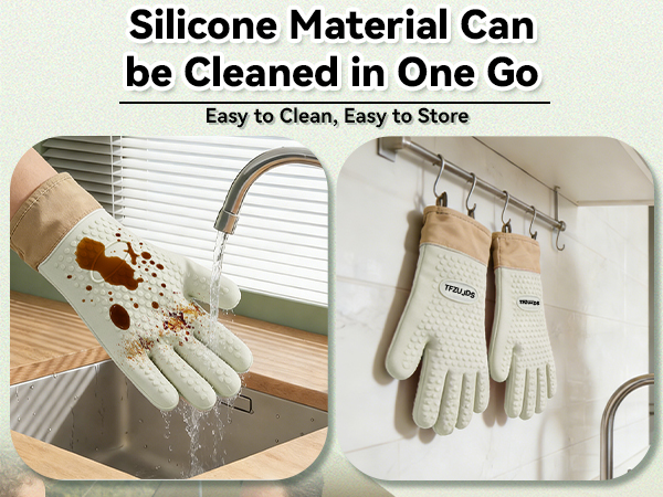Silicone Oven Mitts with Five-Finger Design