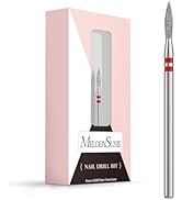 MelodySusie 2mm Flame Shape Cuticle Clean Nail Drill Bit 3/32'', Professional Safety Carbide Diam...