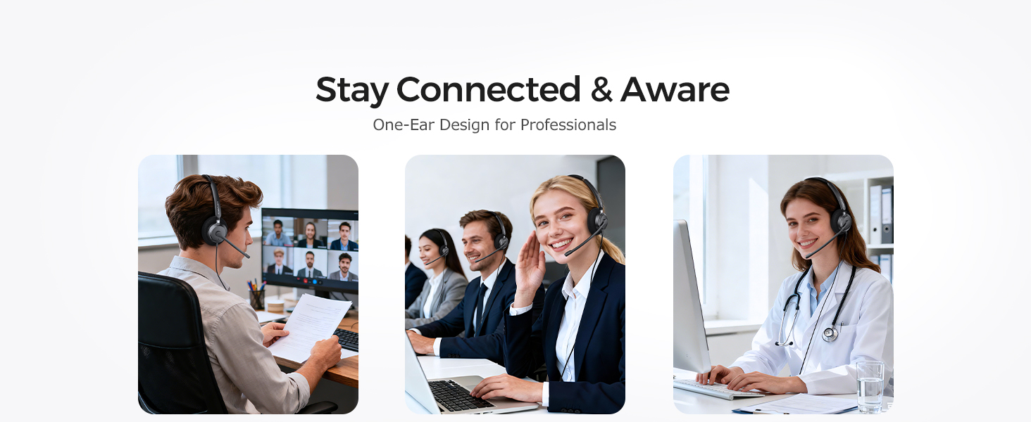 single ear wired usb headset