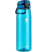 Fanhaw 32 oz Tritan Water Bottle with Chug Lid - Clear, BPA-Free, Lightweight, Wide Mouth, Leak-P...